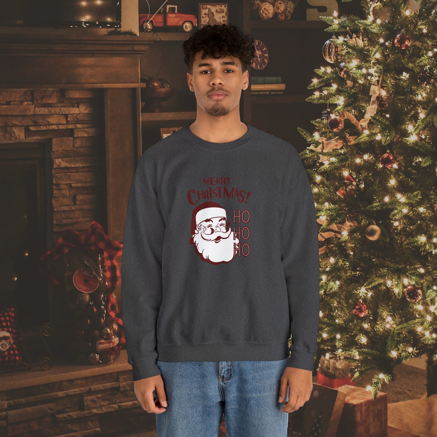 Ho Ho Ho Merry Christmas Unisex Heavy Blend™ Crewneck Sweatshirt
