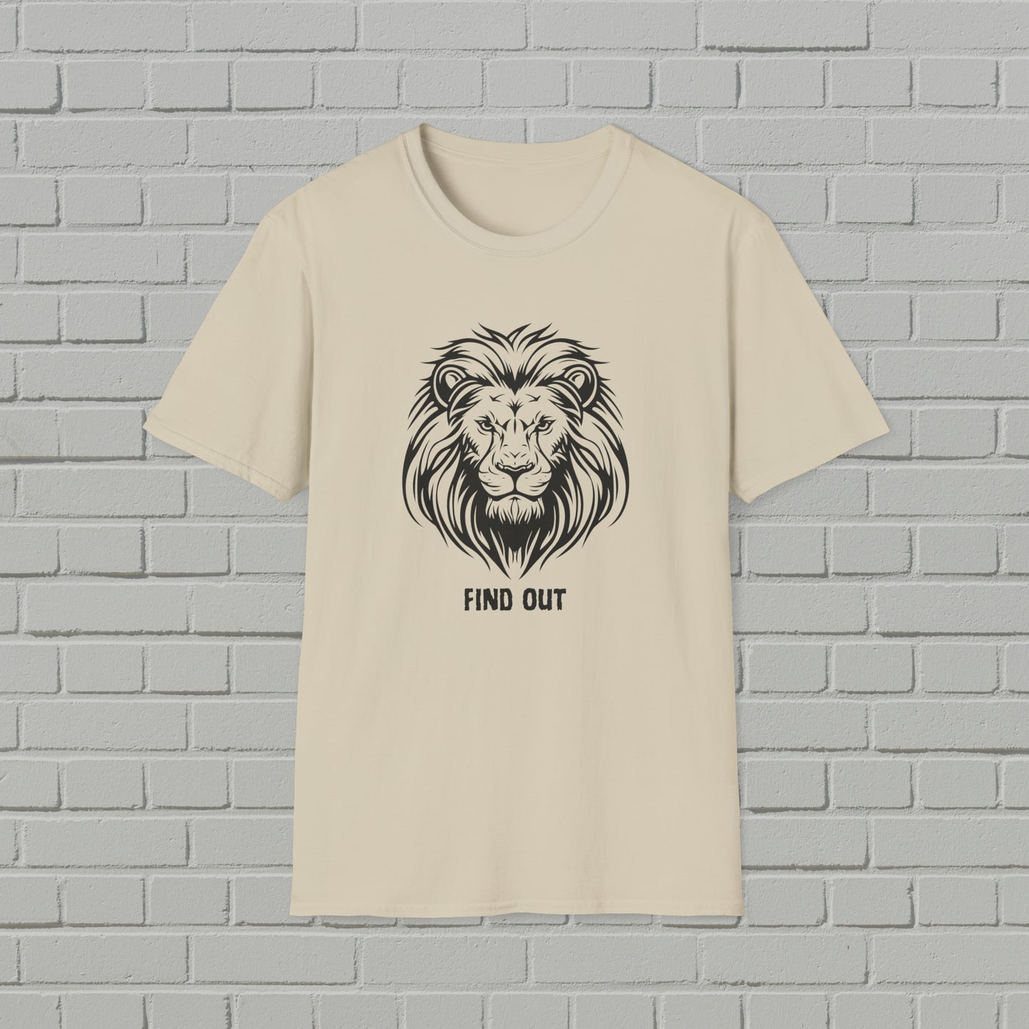 Find Out Lion Head Unisex Softstyle T-Shirt