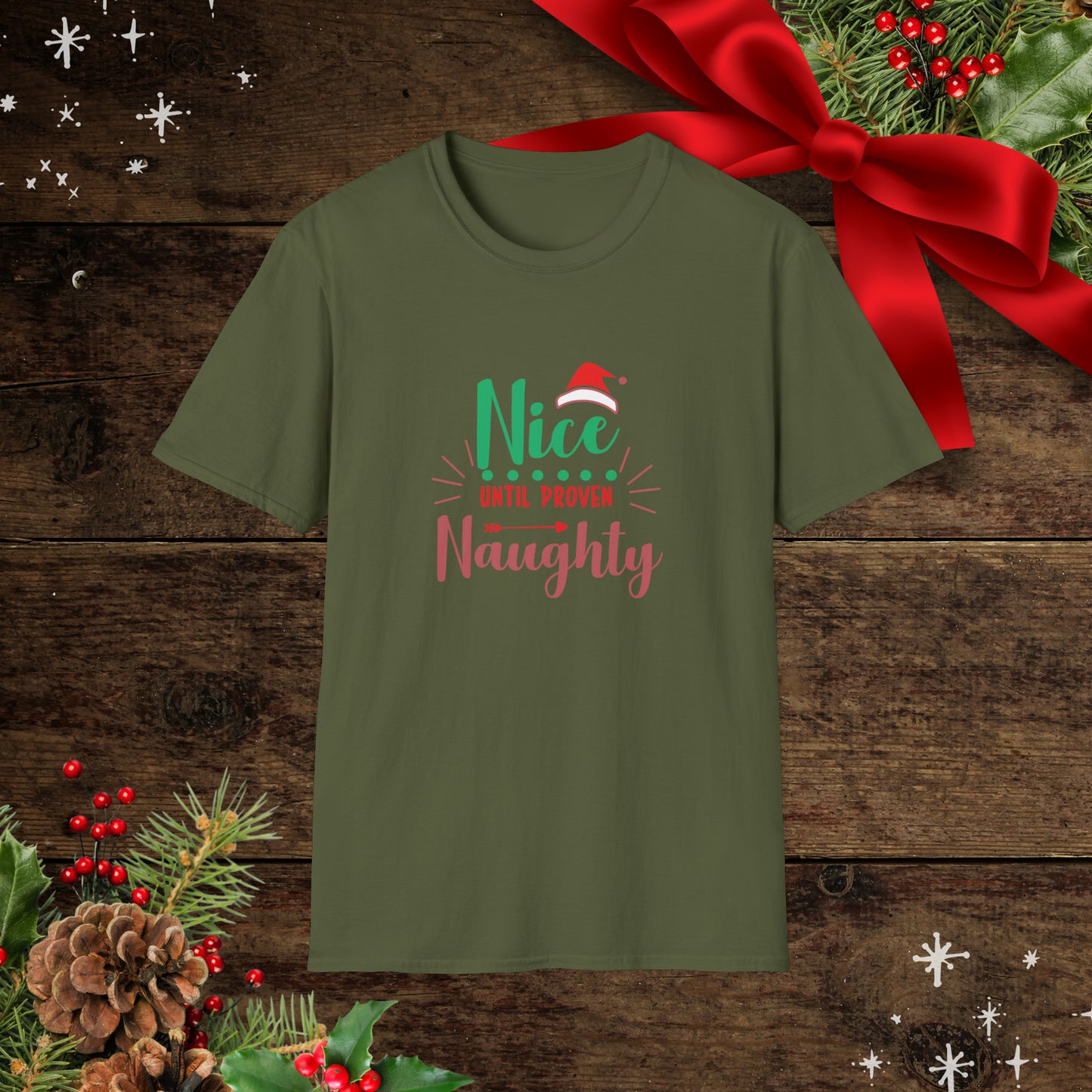 Nice Until Proven Naughty Unisex Softstyle T-Shirt