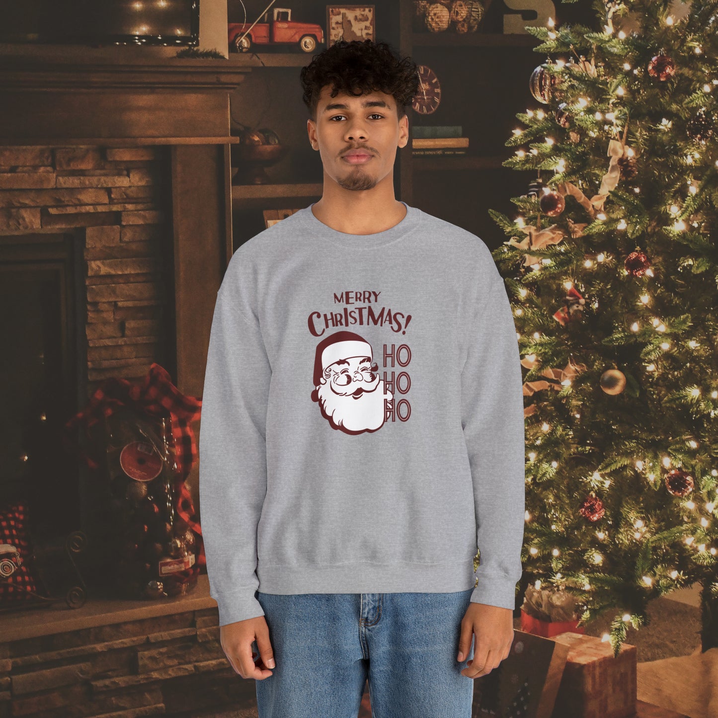 Ho Ho Ho Merry Christmas Unisex Heavy Blend™ Crewneck Sweatshirt