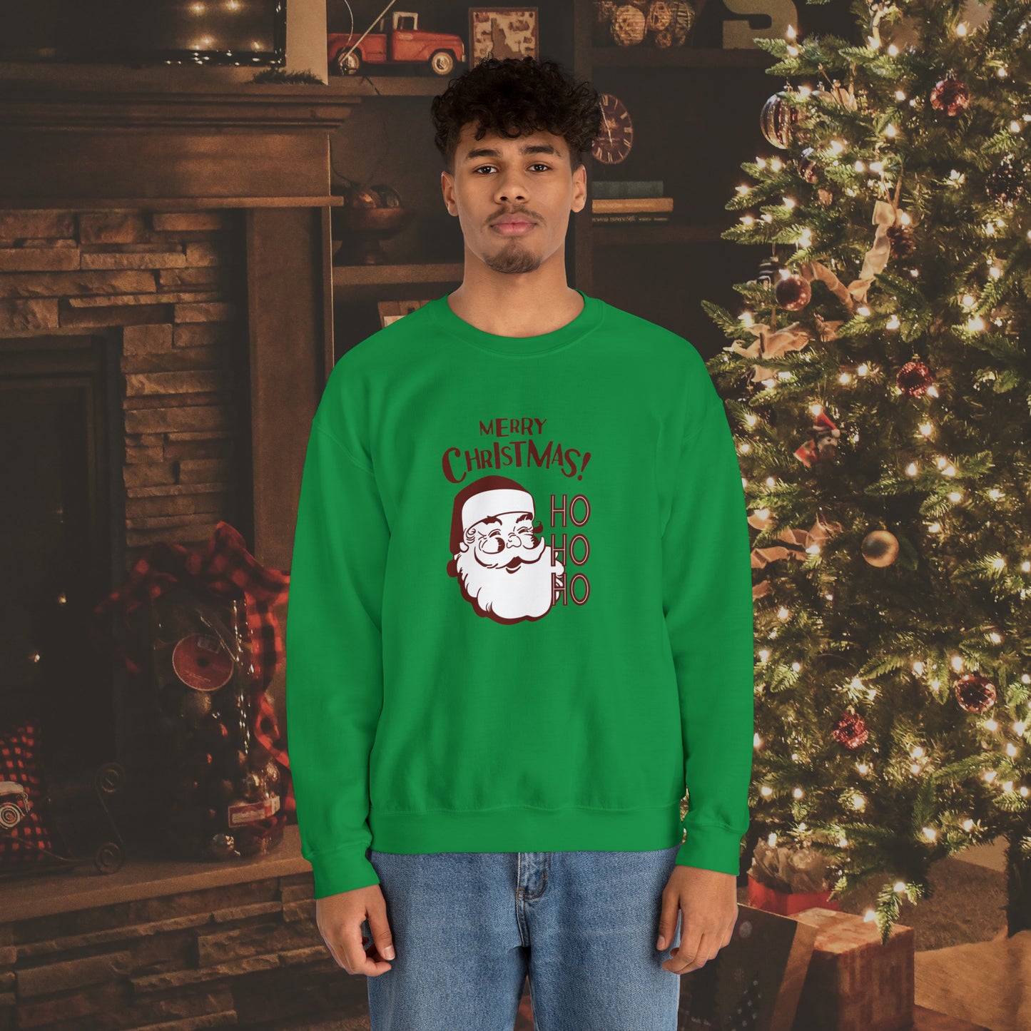 Ho Ho Ho Merry Christmas Unisex Heavy Blend™ Crewneck Sweatshirt