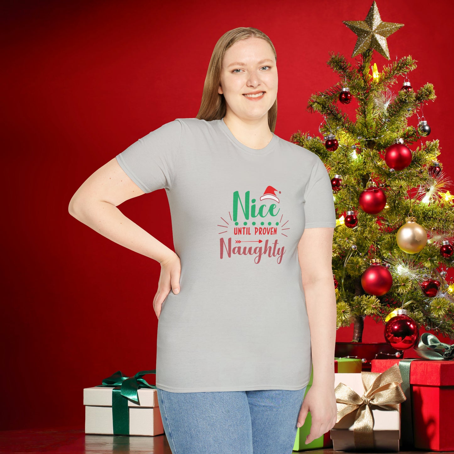 Nice Until Proven Naughty Unisex Softstyle T-Shirt