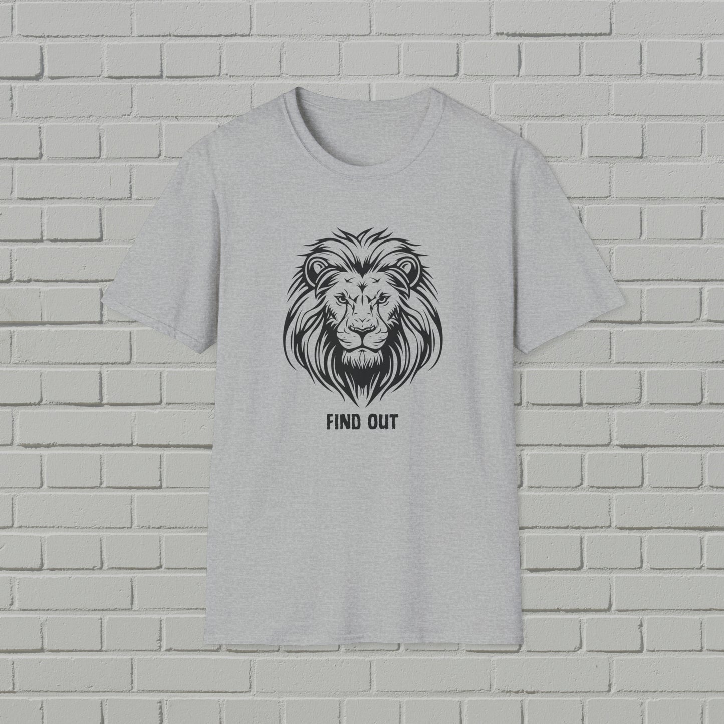 Find Out Lion Head Unisex Softstyle T-Shirt