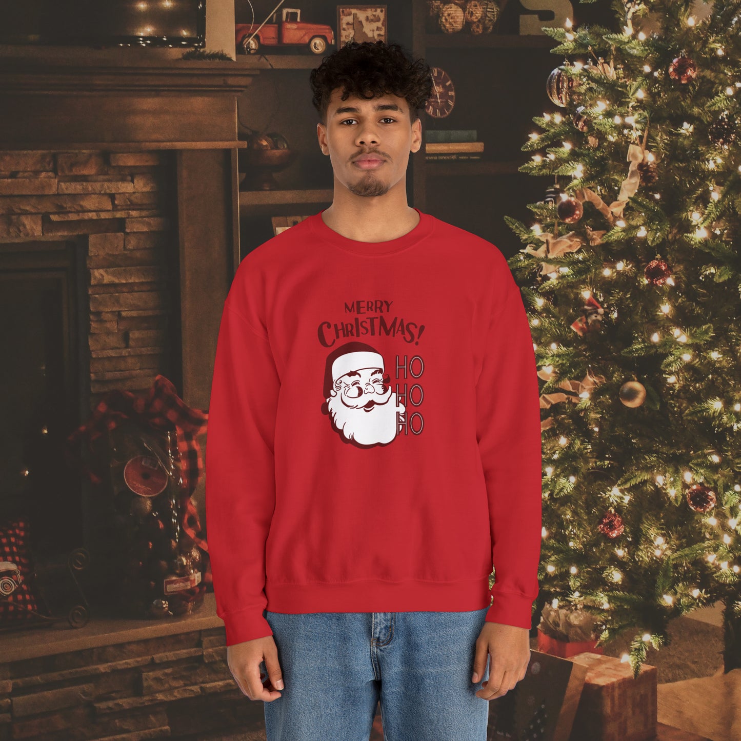 Ho Ho Ho Merry Christmas Unisex Heavy Blend™ Crewneck Sweatshirt