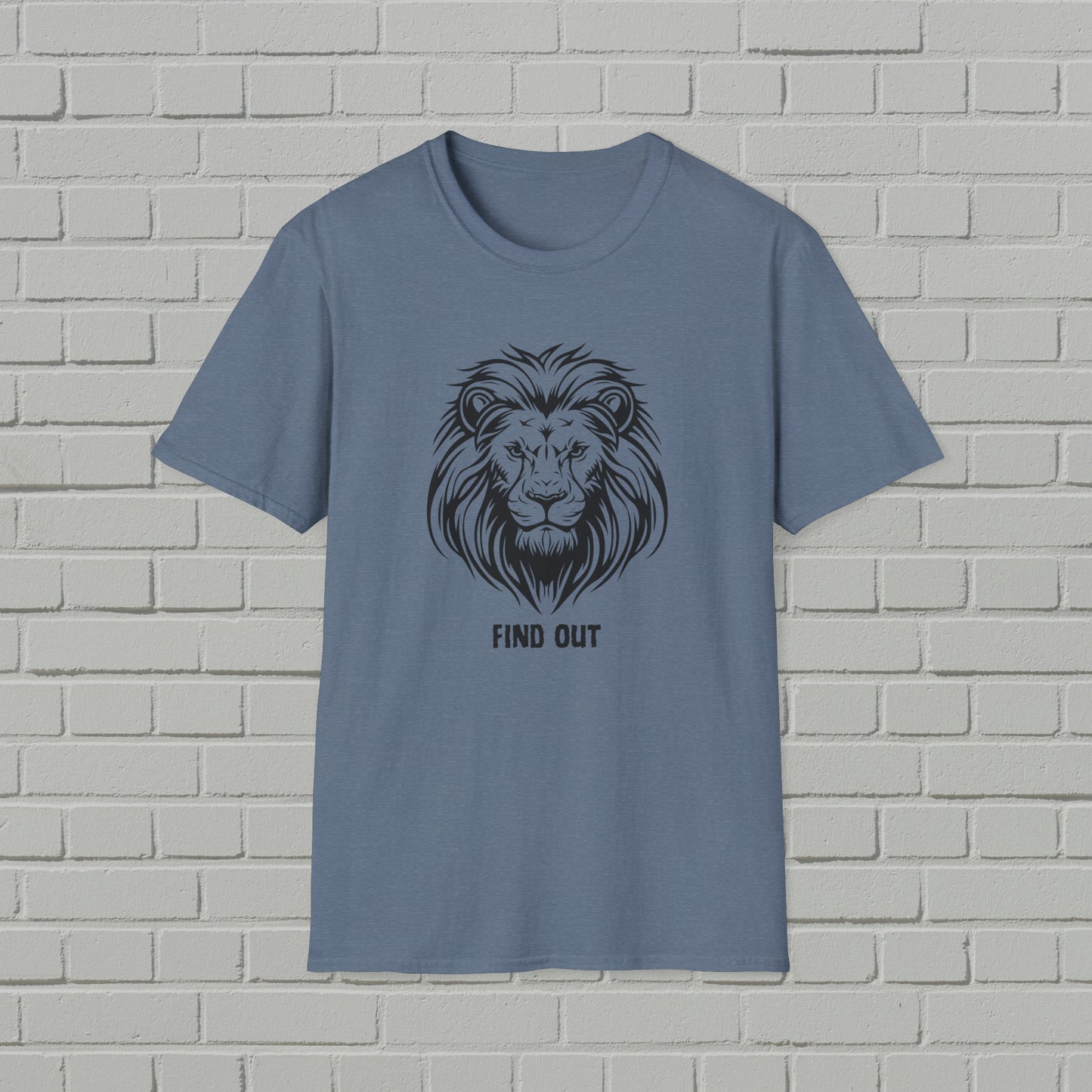 Find Out Lion Head Unisex Softstyle T-Shirt