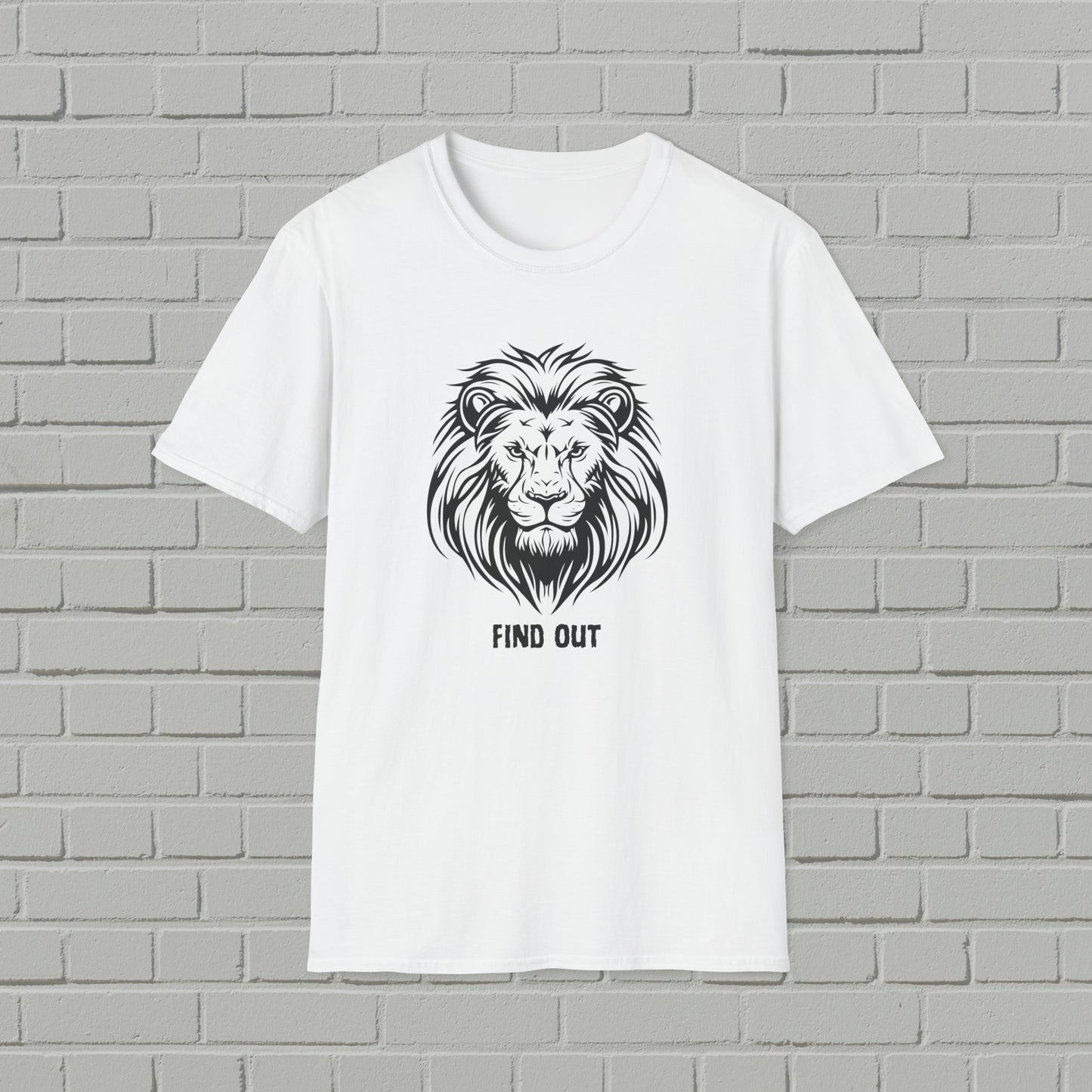 Find Out Lion Head Unisex Softstyle T-Shirt