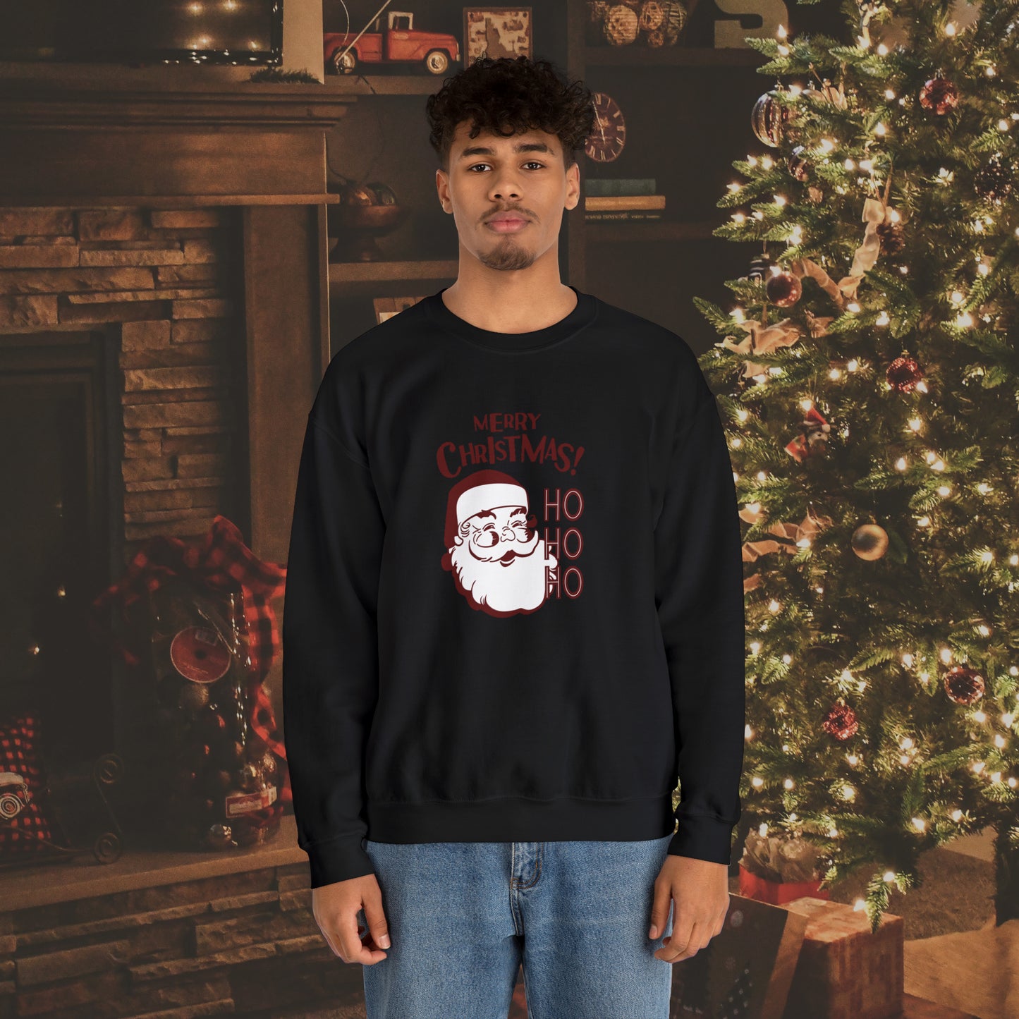 Ho Ho Ho Merry Christmas Unisex Heavy Blend™ Crewneck Sweatshirt