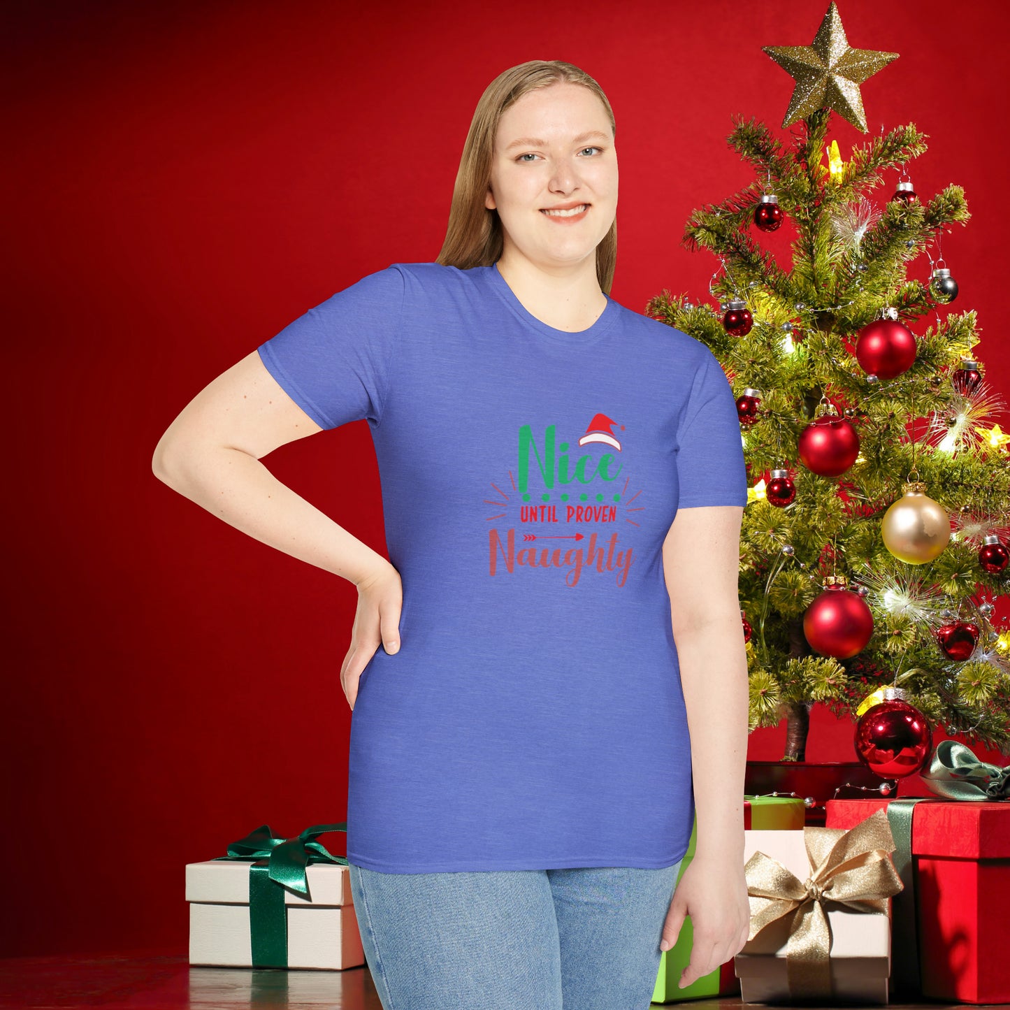 Nice Until Proven Naughty Unisex Softstyle T-Shirt