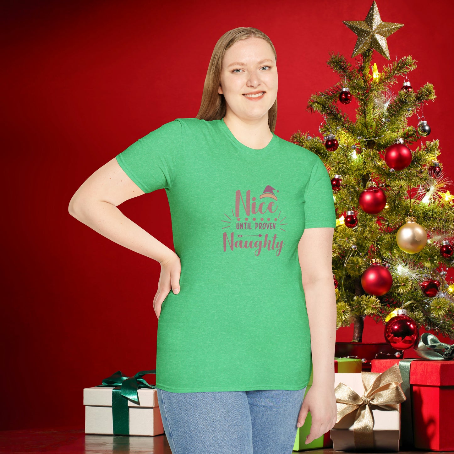 Nice Until Proven Naughty Unisex Softstyle T-Shirt