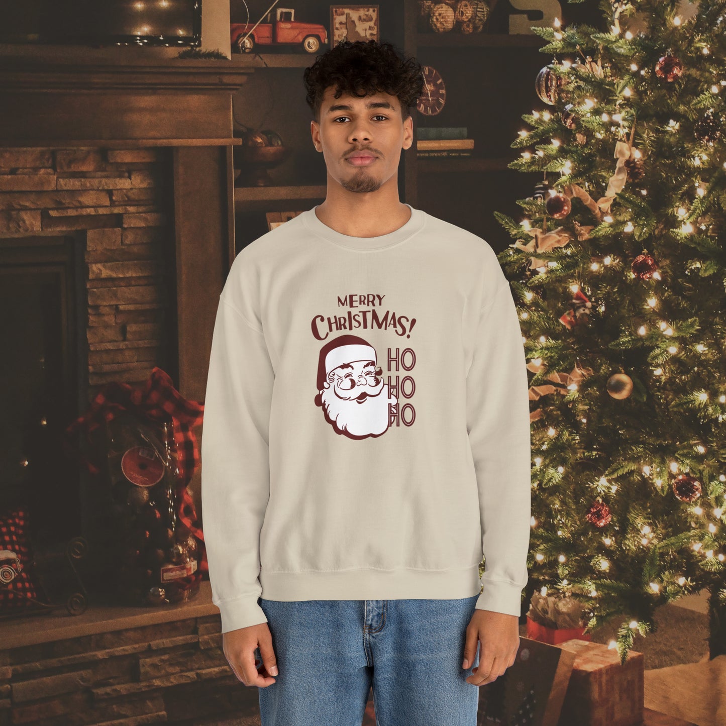 Ho Ho Ho Merry Christmas Unisex Heavy Blend™ Crewneck Sweatshirt