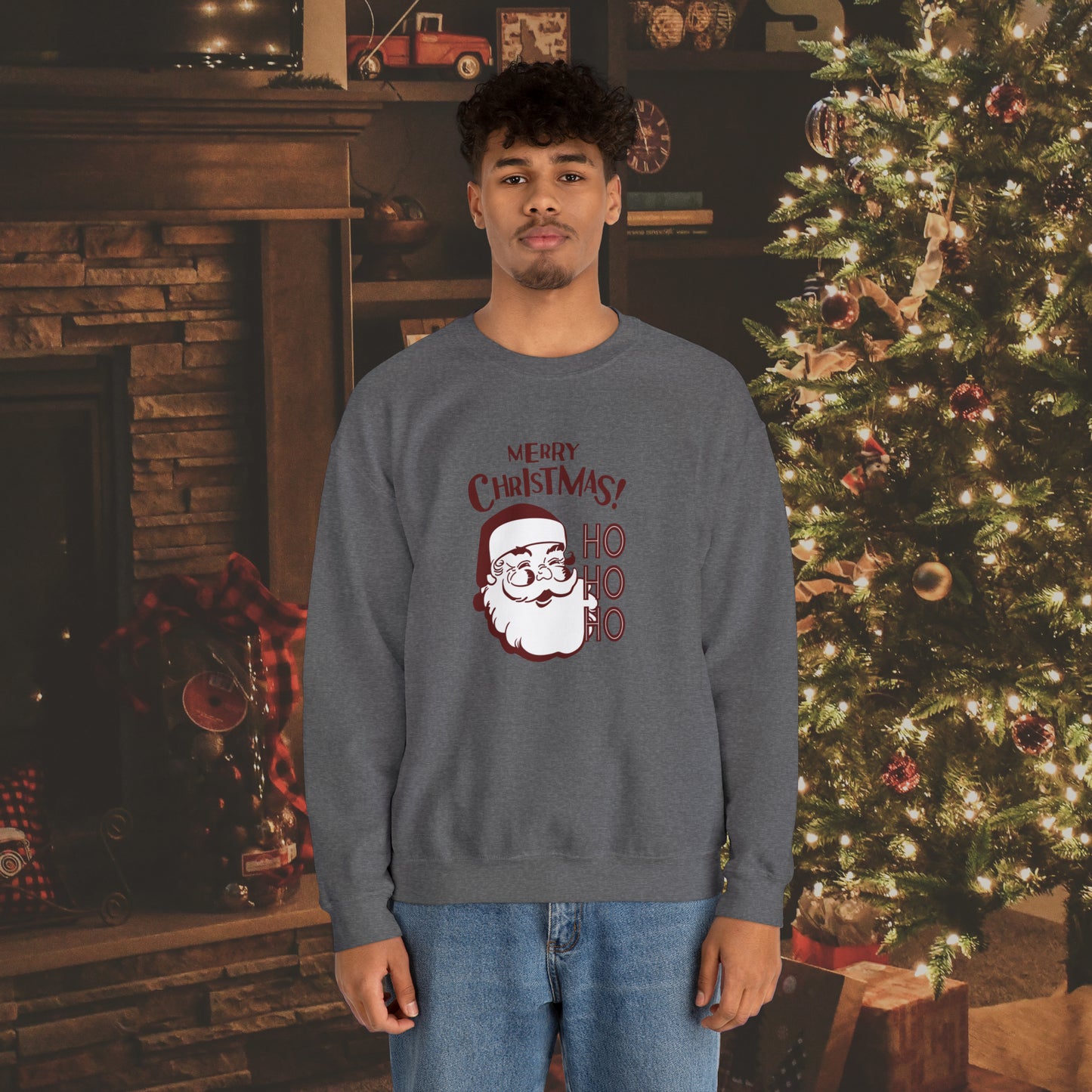 Ho Ho Ho Merry Christmas Unisex Heavy Blend™ Crewneck Sweatshirt